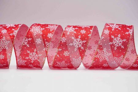 Glitter Snowflakes Wired Ribbon_KF7233GN-7_red